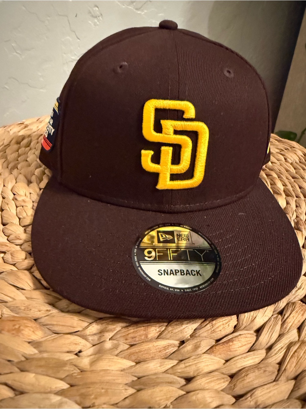 MLB San Diego Snapback Hat in Brown and Yellow